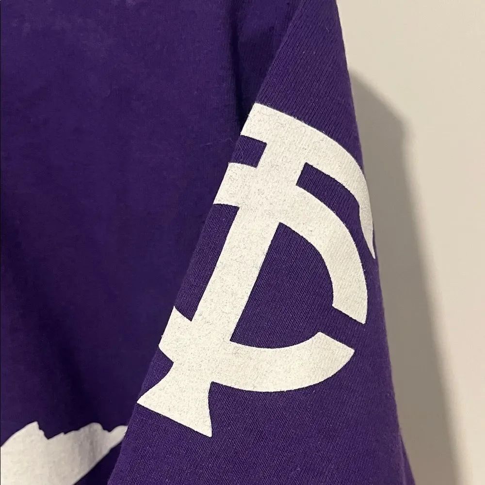 Prince Music Artist Purple White Minnesota Symbol Graphic Pullover T-Shirt - Picture 3 of 7